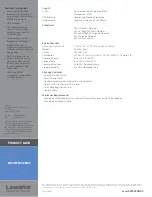 Предварительный просмотр 3 страницы Linksys SLM224G4S Specifications