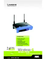 Preview for 1 page of Linksys WAP54G - Wireless-G Access Point Quick Installation Manual