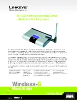 Предварительный просмотр 1 страницы Linksys WMB54G - Wireless-G Music Bridge Network Audio Player Brochure