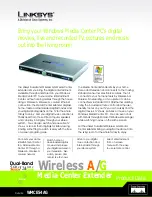 Preview for 1 page of Linksys WMCE54AG - Wireless A/G Media Center Extender Product Data