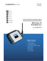 Preview for 1 page of Linksys WPSM54G - Wireless-G PrintServer With Multifunction Printer Support Print Server Quick Installation Manual