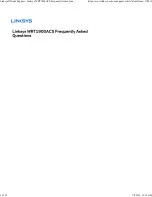 Linksys WRT1900ACS Frequently Asked Questions Manual preview