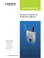 Preview for 1 page of Linksys WRT54G3GV2-ST - Wireless-G Router For Mobile Broadband Wireless Quick Installation