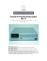 Linn Classik-K Product Description Manual предпросмотр