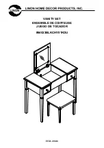 Linon Vanity Set 64023BLKCHY01KDU Assembly Instructions Manual предпросмотр