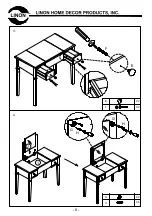 Предварительный просмотр 6 страницы Linon Vanity Set 64023BLKCHY01KDU Assembly Instructions Manual