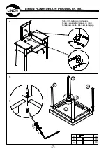 Предварительный просмотр 7 страницы Linon Vanity Set 64023BLKCHY01KDU Assembly Instructions Manual