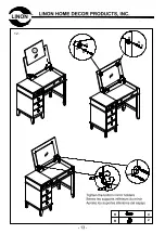 Предварительный просмотр 13 страницы Linon VANITY SET WHITE Assembly Instructions Manual