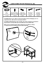 Предварительный просмотр 16 страницы Linon VANITY SET WHITE Assembly Instructions Manual