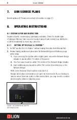 Предварительный просмотр 10 страницы LION R.A.C.E. STATION User Manual