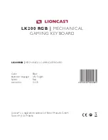 Предварительный просмотр 9 страницы Lioncast LK200 RGB User Manual