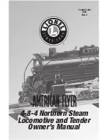 Lionel 4-8-4 Northern Steam
Locomotive and Tender Owner'S Manual preview