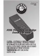 Предварительный просмотр 1 страницы Lionel 996 PowerMaster Bridge Owner'S Manual