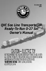 Предварительный просмотр 1 страницы Lionel QVC Soo Line Transportation O-27 Owner'S Manual