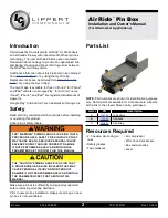 Предварительный просмотр 2 страницы Lippert Components Air Ride 155925 Installation And Owner'S Manual