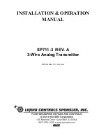 Предварительный просмотр 1 страницы Liquid Controls SP711-3 Installation & Operation Manual