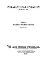 Liquid Controls SP834 Installation & Operation Manual preview