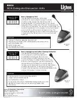 Предварительный просмотр 1 страницы Listen Technologies DCN Delegate Discussion Units LBB 3530/00 Brochure & Specs