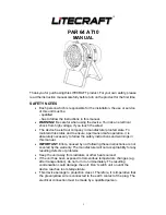 Предварительный просмотр 1 страницы Litecraft PAR 64 AT10 Manual