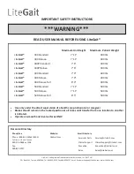 Preview for 2 page of LiteGait 300 Deluxe Assembly Instructions Manual