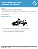 Litelume Dusk to Dawn High Power Installation Instructions предпросмотр