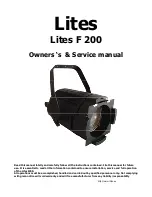 Предварительный просмотр 1 страницы Lites Lites F 200 Owner'S And Service Manual