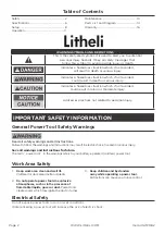 Предварительный просмотр 2 страницы Litheli U1HT21042 Operator'S Manual