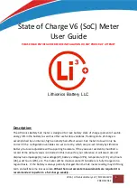 Lithionics Battery State of Charge V6 Meter User Manual preview