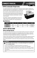 Предварительный просмотр 1 страницы Little Giant VCMA Series Owner'S Manual