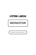 Little Labs MONOTOR Operator'S Manual preview