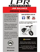 Little Pro Rider JNR Balance Owner'S Manual preview