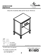 Preview for 2 page of Little Seeds 6858103COM0 Assembly Manual