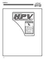 Preview for 8 page of Little Wonder HPV 5612-00-01 Operator'S Manual