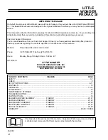 Preview for 2 page of Little Wonder PROVAC SI 5511-02-01 Operator And Parts Manual