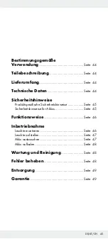 Предварительный просмотр 43 страницы LIVARNO LUX 273525 Operation And Safety Notes