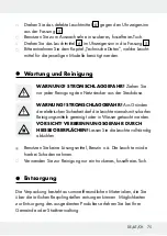 Предварительный просмотр 75 страницы LIVARNO LUX 279080 Operation And Safety Notes