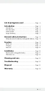 Предварительный просмотр 4 страницы LIVARNO LUX 286717 Assembly, Operating And Safety Instructions