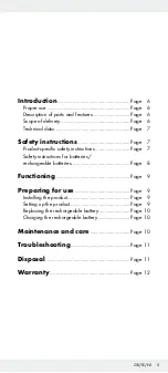 Предварительный просмотр 5 страницы LIVARNO LUX 292066 Operation And Safety Notes