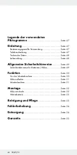 Preview for 46 page of LIVARNO LUX 298692 Assembly, Operating And Safety Instructions