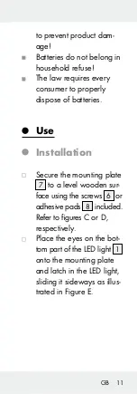 Preview for 11 page of LIVARNO LUX 91748 Assembly And Safety Advice