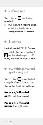 Preview for 12 page of LIVARNO LUX 91748 Assembly And Safety Advice