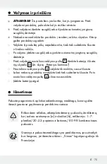 Предварительный просмотр 75 страницы LIVARNO LUX HG05423 Assembly, Operating And Safety Instructions