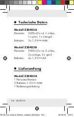 Предварительный просмотр 104 страницы LIVARNO LUX Z30425B Operation And Safety Notes