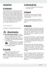 Preview for 3 page of LIVARNO 353708 2010 Assembly And Safety Advice