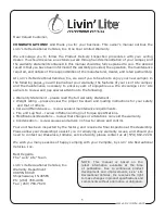 Preview for 5 page of Livin Lite CAMP LITE Owner'S Manual