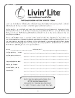 Preview for 8 page of Livin Lite CAMP LITE Owner'S Manual