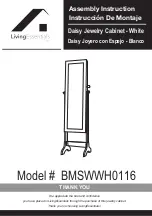 Living Essentials Daisy Jewelry Cabinet BMSWWH0116 Assembly Instruction Manual предпросмотр