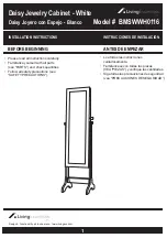 Предварительный просмотр 3 страницы Living Essentials Daisy Jewelry Cabinet BMSWWH0116 Assembly Instruction Manual