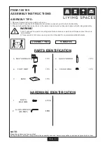 Предварительный просмотр 2 страницы Living Spaces 100195 Assembly Instructions