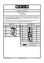 Предварительный просмотр 1 страницы Living Spaces 305-P279270 Assembly Instructions